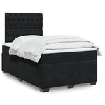 vidaXL Sommier à lattes de lit avec matelas Noir 120x200 cm Velours