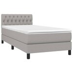 vidaXL Sommier à lattes de lit et matelas Gris clair 90x190 cm Tissu