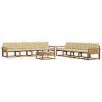 vidaXL Ensemble de canapés d'extérieur 9 Pièces Naturel et Beige