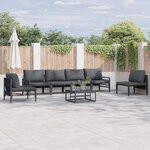 vidaXL Ensemble de canapé de jardin 7 Pièces Anthracite Acier
