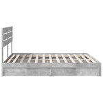 vidaXL Lit de Rangement Gris béton 180 x 200 cm Bois d'ingénierie