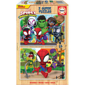 Puzzle en bois - Spidey et ses amazing amis - 2 x 25 pièces - Dès 3 ans - Educa