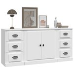 vidaXL Buffets 3 Pièces Blanc Bois d'ingénierie