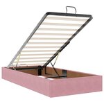 vidaXL Cadre de lit ottoman avec matelas rose 90x190 cm velours