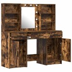 vidaXL Ensemble de Coiffeuse 3 Pièces Chêne fumé 50 x 41 x 135 cm