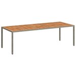vidaXL Table de jardin pour repas Gris 250 x 100 x 75 cm Poly rotin