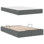 vidaXL Lit avec rangement et matelas Gris foncé 120 x 190 cm Polyester