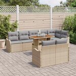 vidaXL Ensemble de canapé de jardin 9 Pièces beige et gris clair