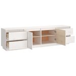 vidaXL Meuble TV Blanc 176x37x47 5 cm Bois de pin massif
