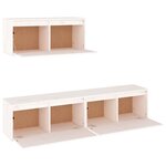 vidaXL Meubles TV 3 Pièces Blanc Bois massif de pin