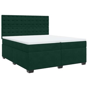 vidaXL Sommier à lattes de lit et matelas Vert foncé 200x200cm Velours