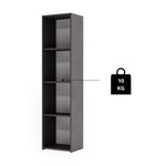 Bibliothèque Loni 160 x 40 cm - gris  étagère ouverte