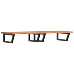 vidaXL Étagère de vasque murale acier et bois massif de hêtre