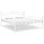 vidaXL Cadre de lit sans matelas blanc métal 140x200 cm