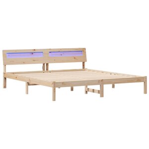 vidaXL Cadre de lit avec tête de lit Marron 180 x 200 cm Pin massif
