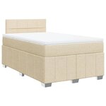 vidaXL Sommier à lattes de lit avec matelas crème 120x190 cm tissu