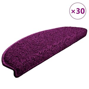 vidaXL Tapis d'escalier 30 pièces 65 x 21 x 4 cm Violet Demi-rond Grand