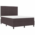 vidaXL Lit à ressorts avec matelas Marron foncé 140 x 200 cm tissu