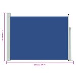 vidaXL Auvent latéral rétractable de patio 117x500 cm Bleu