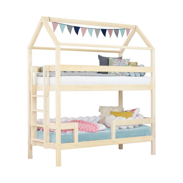 Lit superposé cabane MONTY 242 cm verni