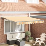vidaXL Auvent Rétractable Jaune et blanc 300x250 cm tissu