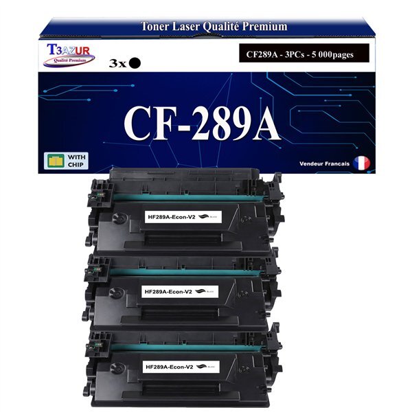 T3AZUR -3x Toners compatibles avec HP CF289A (89A) pour HP LaserJet Enterprise MFP M528  M528c  M528z  M507  M507dn  M507dng  M507n  M507x
