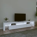 vidaXL Meuble TV avec lumières LED Blanc 215x36 5x40 cm