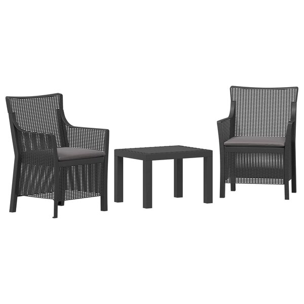 vidaXL Ensemble salon 3 pc Anthracite PP