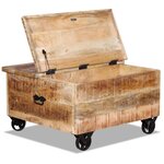 vidaXL Table basse Bois de manguier brut 70 x 70 x 40 cm
