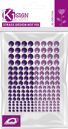 Strass thermocollant tissu ø3/4/5/6mm Duo Violet 176 pièces