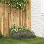 vidaXL jardinière de jardin 3 niveaux 90x90x35 cm olive acier