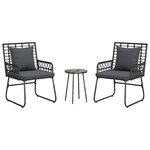 vidaXL Ensemble de salle à manger pour jardin 3 Pièces Noir  Anthracite