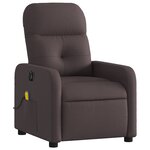 vidaXL Fauteuil de massage inclinable électrique Marron foncé Tissu