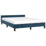 vidaXL Cadre de lit sans matelas bleu foncé 140x200 cm velours