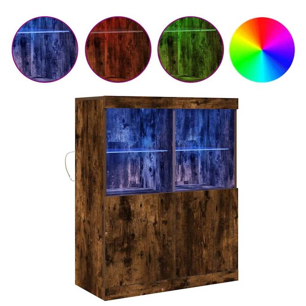 vidaXL Buffet chêne fumé 81x37x100 cm bois d'ingénierie