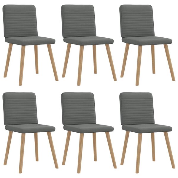 vidaXL Chaises à manger lot de 6 gris foncé tissu