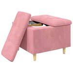 vidaXL Pouf de rangement avec coussin Rose 60 x 60 x 45 cm Velours