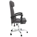 vidaXL Fauteuil de massage inclinable de bureau Gris Similicuir