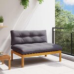 vidaXL Unité de canapé du milieu Gris Naturel et Foncé Bois d'acacia