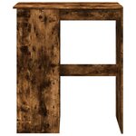 vidaXL Table de bar avec étagères chêne fumé bois d'ingénierie