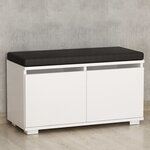 Homemania armoire à chaussures et pouf drago 80x35x42 cm blanc et noir
