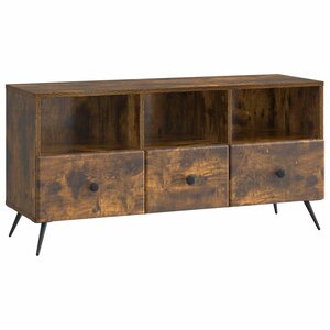 vidaXL Meuble TV Chêne fumé 102 x 34 5 x 50 cm Bois d'ingénierie