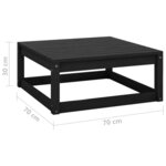 vidaXL Repose-pied de jardin 70x70x30 cm noir bois de pin solide