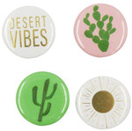 Sticker badge Cactus 2 5cm 4 pièces