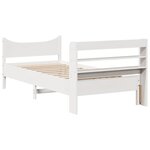 vidaXL Cadre de lit et tête de lit blanc 100x200 cm bois de pin massif