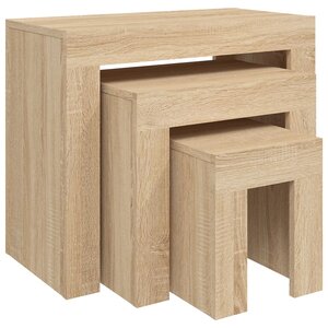 vidaXL Tables basses gigognes 3 Pièces chêne sonoma bois d'ingénierie
