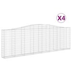 vidaXL Paniers à gabions arqués 4 Pièces 400x30x120/140 cm Fer galvanisé