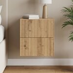 vidaXL Cabinet de chevet mural Chêne artisanal 33 x 34 5 x 40 cm
