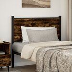 vidaXL Tête de lit chêne fumé 100 cm bois d'ingénierie et acier