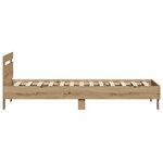 vidaXL Cadre de lit en chêne artisanal 90x200 cm  fait en bois d'ingénierie.
